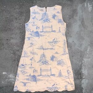 Vintage coastal toile mini dress Nantucket old money preppy seaside